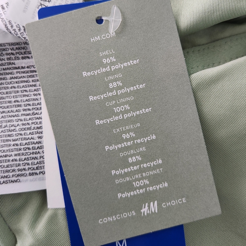H&M Sage Green Ribbed Swimsuit - Picture 7 of 7